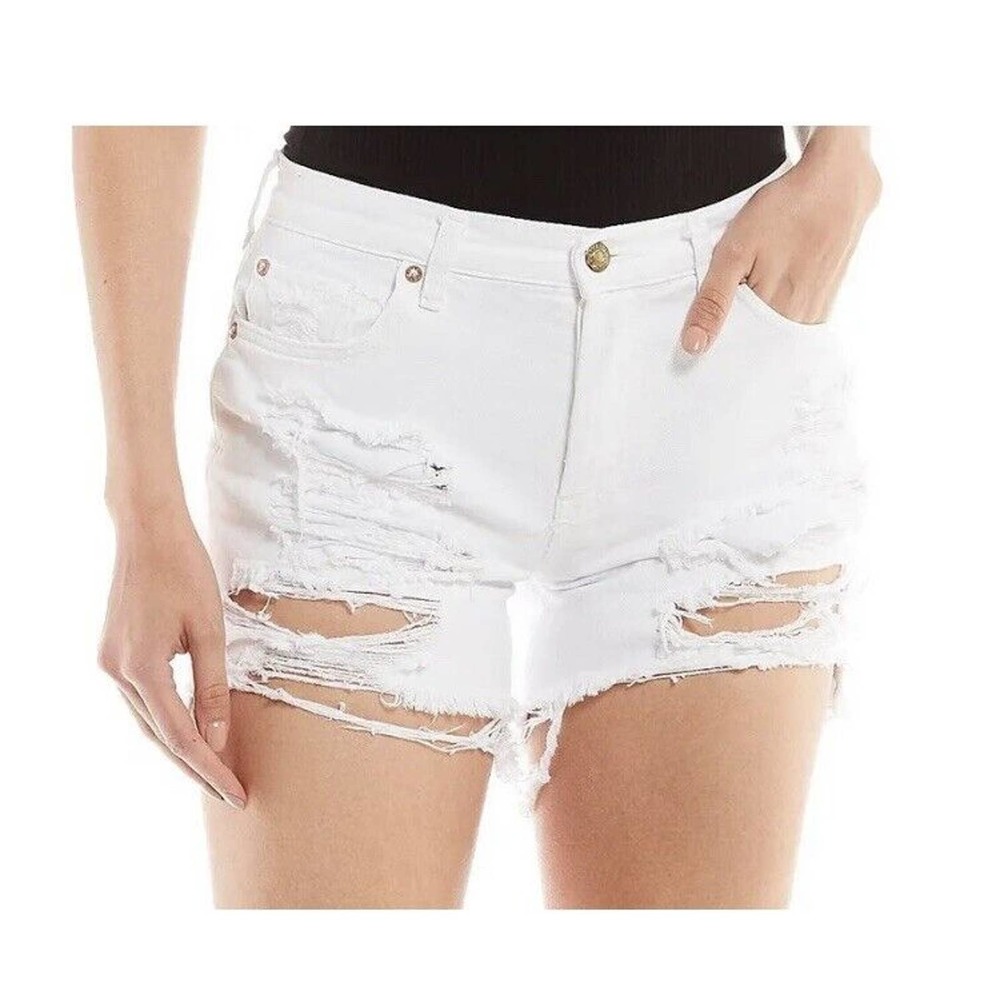 Free People We The Free Women's Maggie Mid-Rise Shorts CF6 Optic White Size 28*